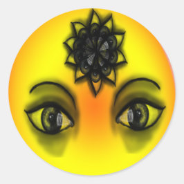 Sun Augen Runder Aufkleber