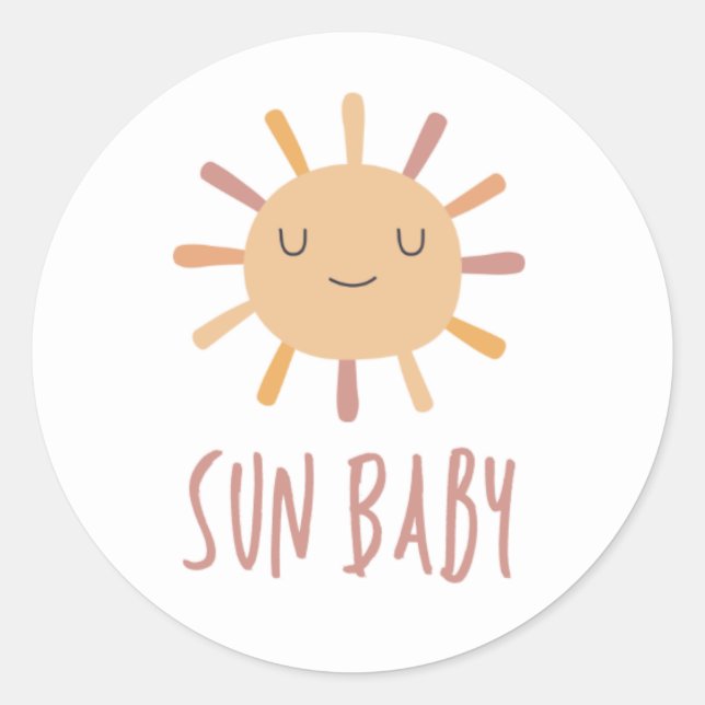 Sun Baby-Aufkleber Runder Aufkleber (Vorderseite)