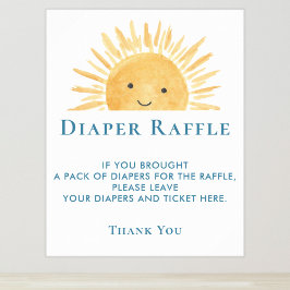 Sun Baby Dusche Windeln Raffle-Zeichen Poster