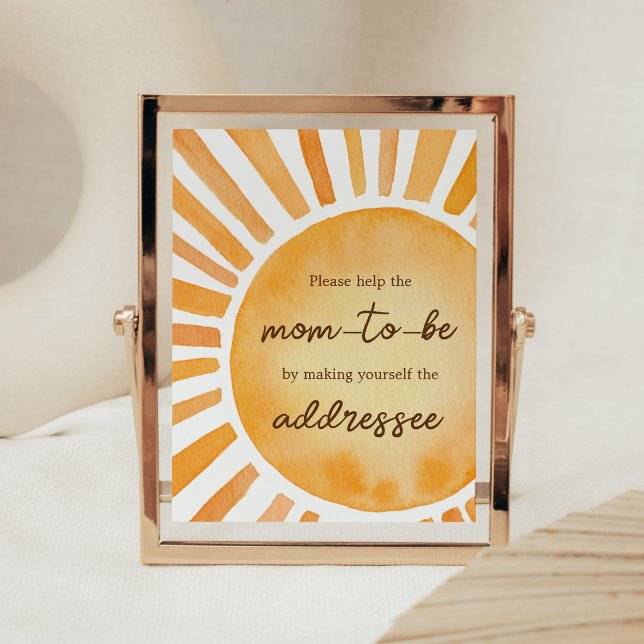 Sun Baby Shower Envelope Station Poster (A Little Ray of Sunshine Baby Shower Envelope Station Sign)