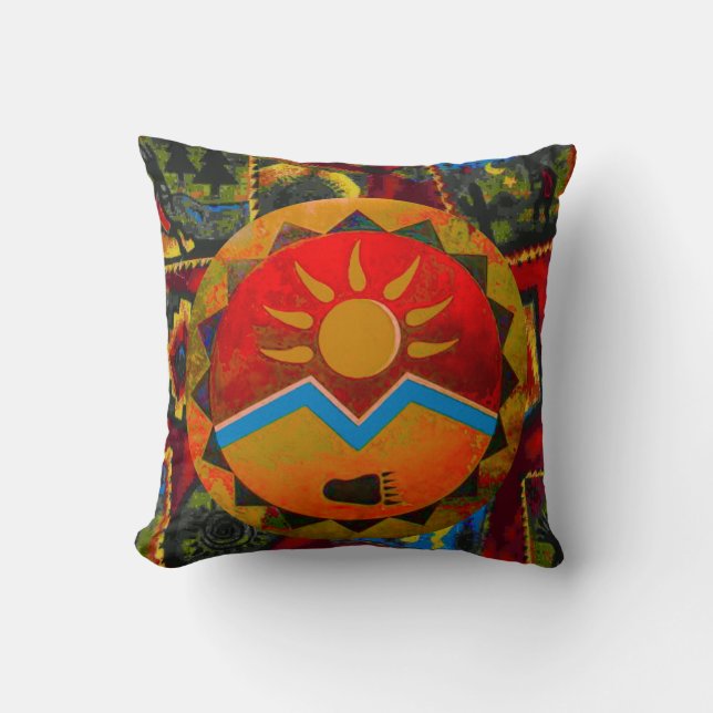 Sun-Bärn-Ureinwohner-Symbol-Kissen Kissen (Vorderseite)
