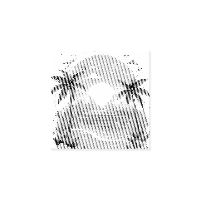Sun Beach Palme Gummistempel (Prägung)