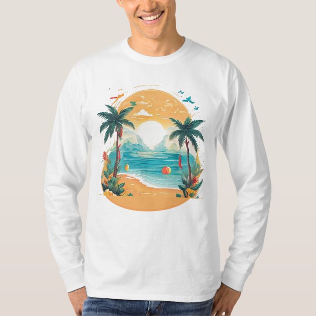 Sun Beach Palme T-Shirt (Vorderseite)