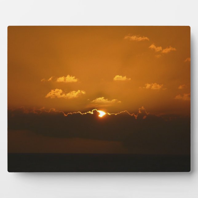 Sun Behind Clouds I Orange Sunset Foto Fotoplatte (Vorderseite)