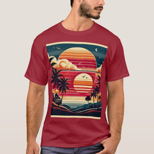 Sun Bird und Tree T-Shirt (Vorderseite)