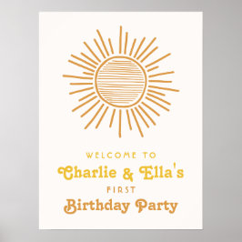 Sun Birthday Welcome Sign Poster