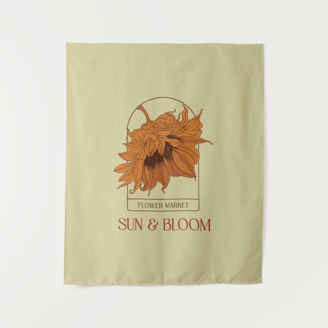 Sun & Bloom Wandteppich (Vorderseite)