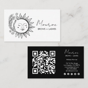 Sun & Blume Boho Line Kunst, Dichtung und Musik Visitenkarte