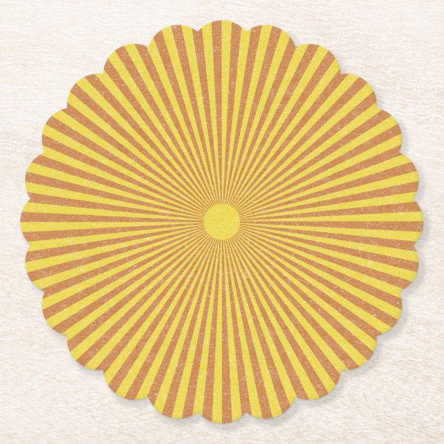 Sun Burst - Retro Untersetzer (Vorderseite)