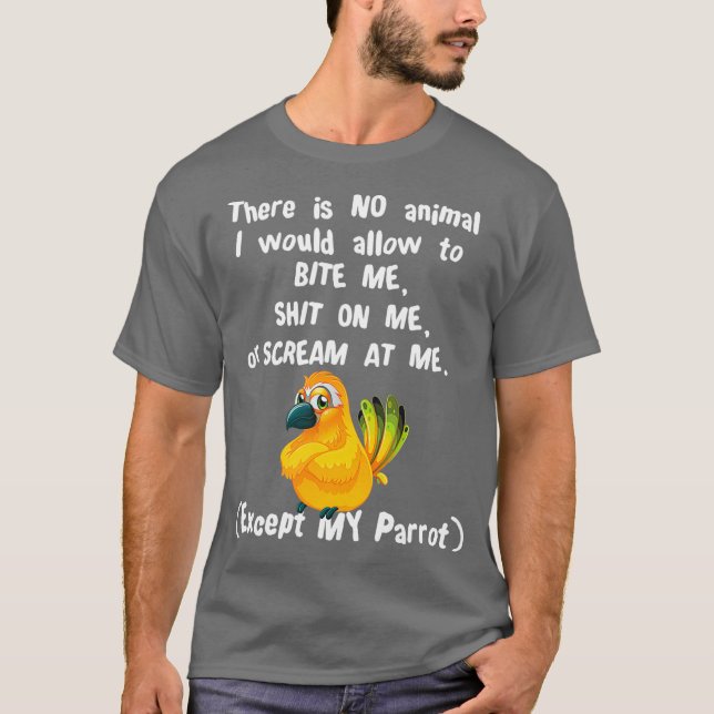 Sun Conure Parakeet Papagei bitten Schrei T-Shirt (Vorderseite)