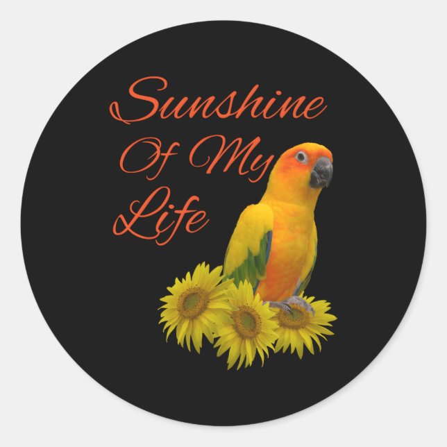 Sun Conure Parrot Sunshine Runder Aufkleber (Vorderseite)