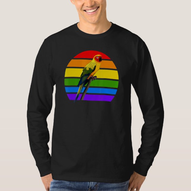 Sun Conure Rainbow Bird Birdwatcher Diversity Bird T-Shirt (Vorderseite)