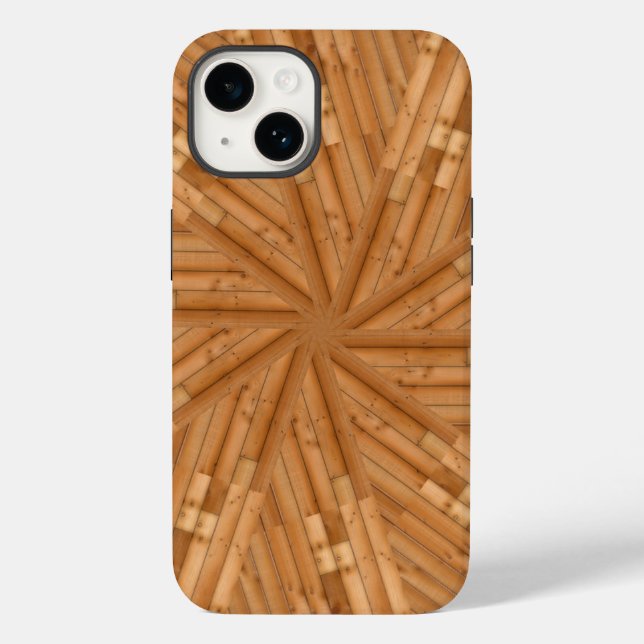 Sun Deck - Holz Sonnenbrust-Mosaik Case-Mate iPhone 14 Hülle (Rückseite)