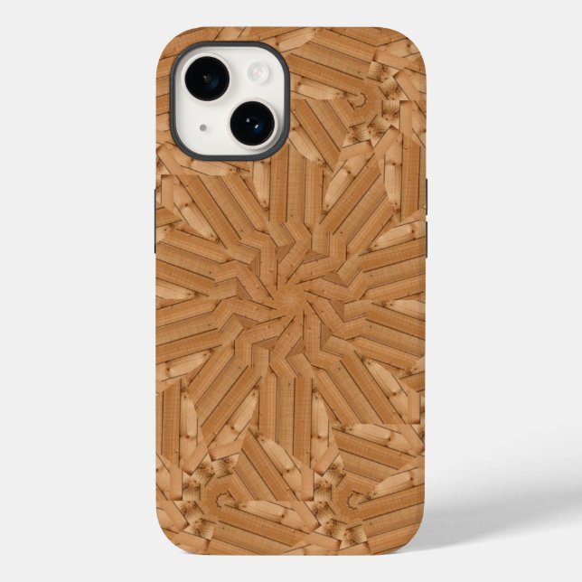 Sun Deck - Holz Sonnenbrust-Mosaik Case-Mate iPhone 14 Hülle (Rückseite)
