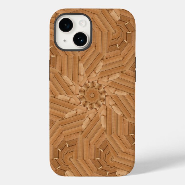 Sun Deck - Holz-Sternexplosion Mosaik Case-Mate iPhone 14 Hülle (Rückseite)