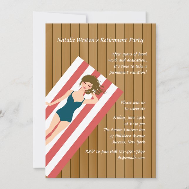 Sun Deck Retirement Party Einladung (Vorderseite)