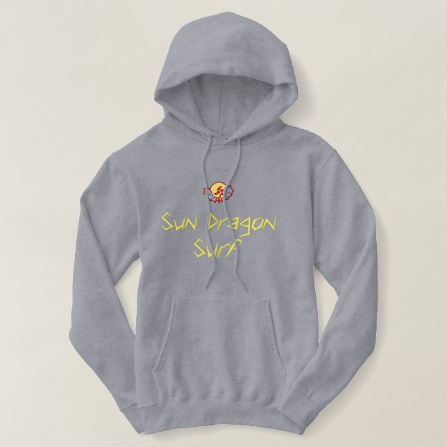 Sun Dragon Surf Bestickter Hoodie (Design vorne)