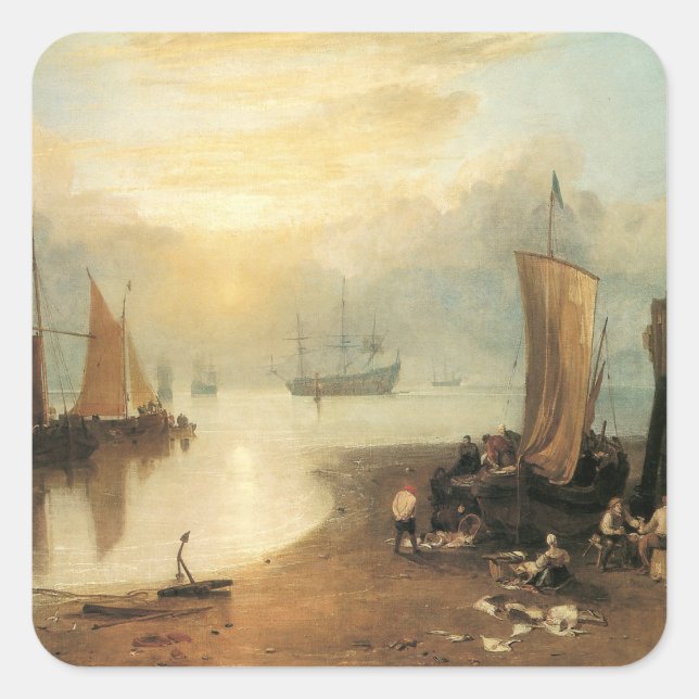 Sun durch Vapor von Joseph Turner Quadratischer Aufkleber (Vorderseite)