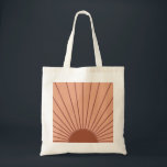 Sun Earth Tones Sonnenaufgang Braun Rost Retro Son Tragetasche<br><div class="desc">Sun Print - Braune / Erdtöne / Terrakota / Rost - Sonnenschein,  Moderne Abstrakt geometrische Sonnenaufgänge.</div>