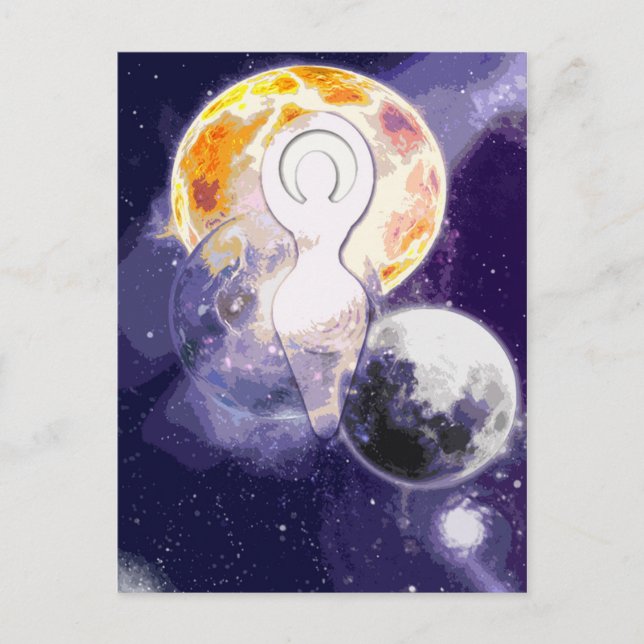 Sun Earth und Moon Goddess Postkarte (Vorderseite)