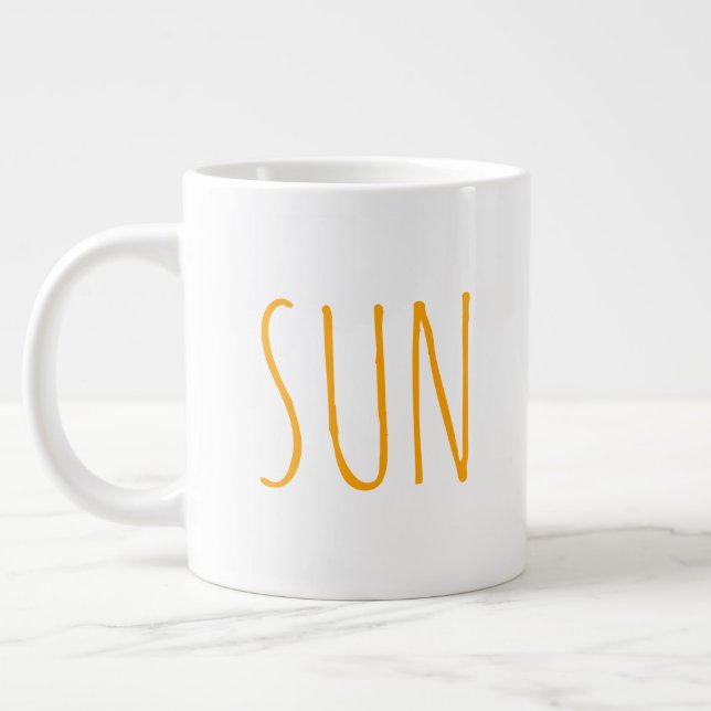 "SUN" Einfaches modernes Bauernhaus Jumbo-Tasse (Links)