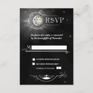 Sun et lune épousant la carte de RSVP