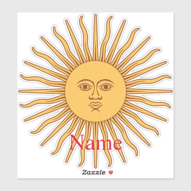 Sun face Art Illustration Thunder_Cove Aufkleber (Blatt)