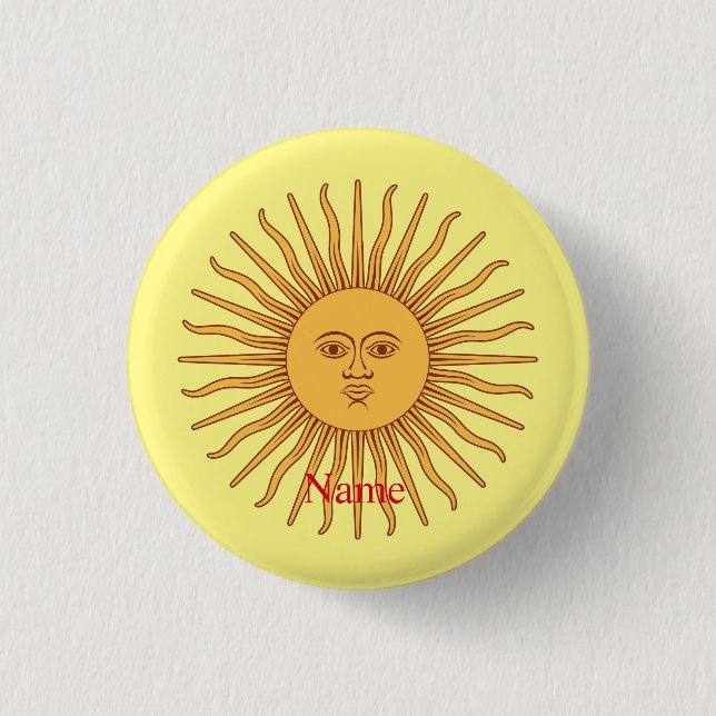 Sun face Art Illustration Thunder_Cove Button (Vorderseite)