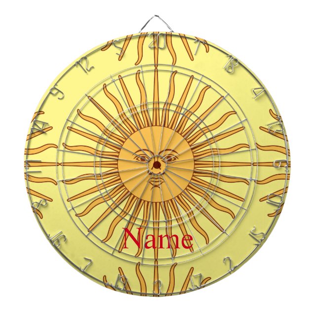 Sun face Art Illustration Thunder_Cove Dartscheibe (vorne)