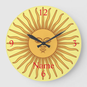 Sun face Art Illustration Thunder_Cove  Große Wanduhr
