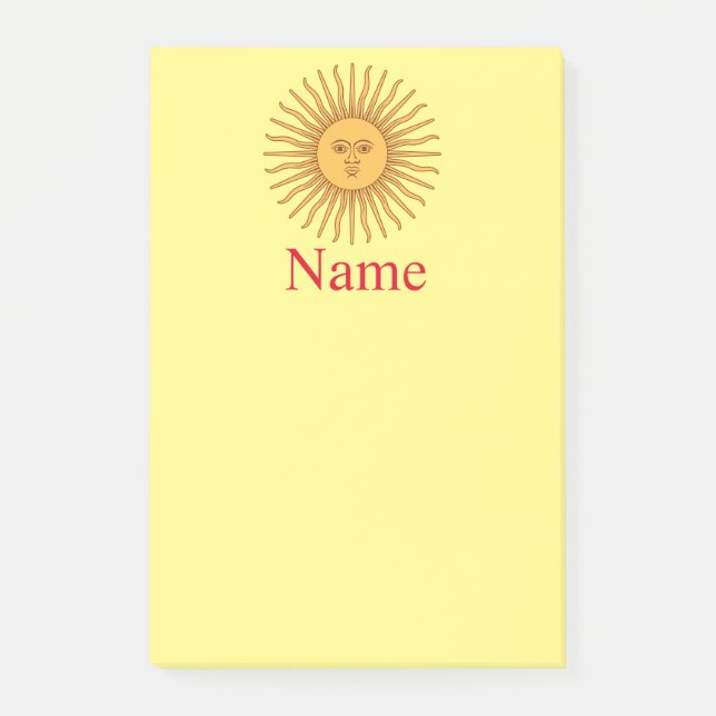 Sun face Art Illustration Thunder_Cove Post-it Klebezettel (Vorderseite)