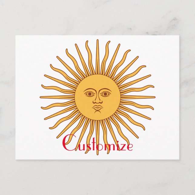 Sun face Art Illustration Thunder_Cove Postkarte (Vorderseite)
