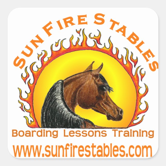 Sun-Feuerstände Quadratischer Aufkleber (Vorderseite)
