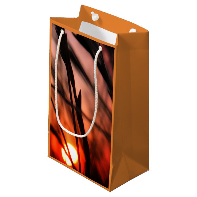Sun Field Celebration Gift Bag - Klein, glänzend Kleine Geschenktüte (Vorderseite Schrägansicht)