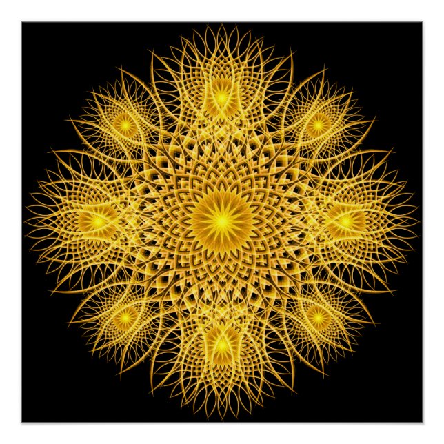 Sun Flake Mandala Poster (Vorderseite)