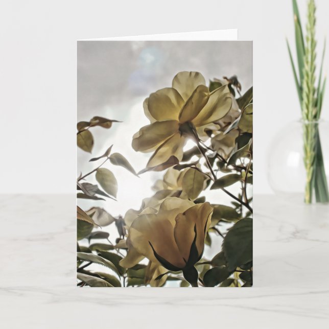 Sun Flare Gelbe Rosen Blankokarte Karte (Vorderseite)