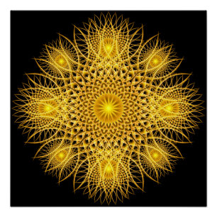 Sun-Flocken-Mandala Poster