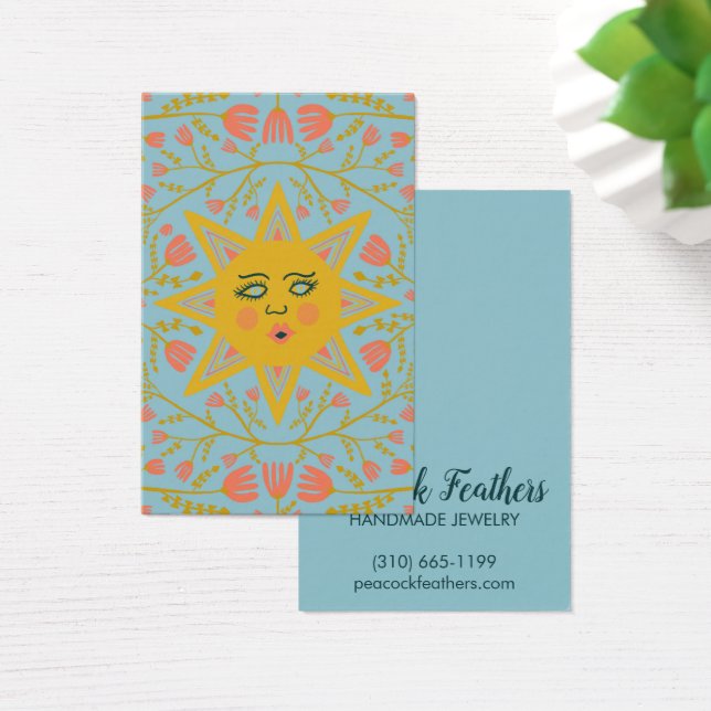 Sun & Floral Earring Necklace Juwelier Display Car (Schreibtisch)