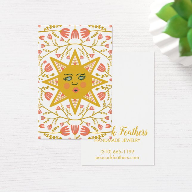 Sun & Floral Earring Necklace Juwelier Display Car (Schreibtisch)