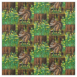 Sun Flower Chipmunk Stoff