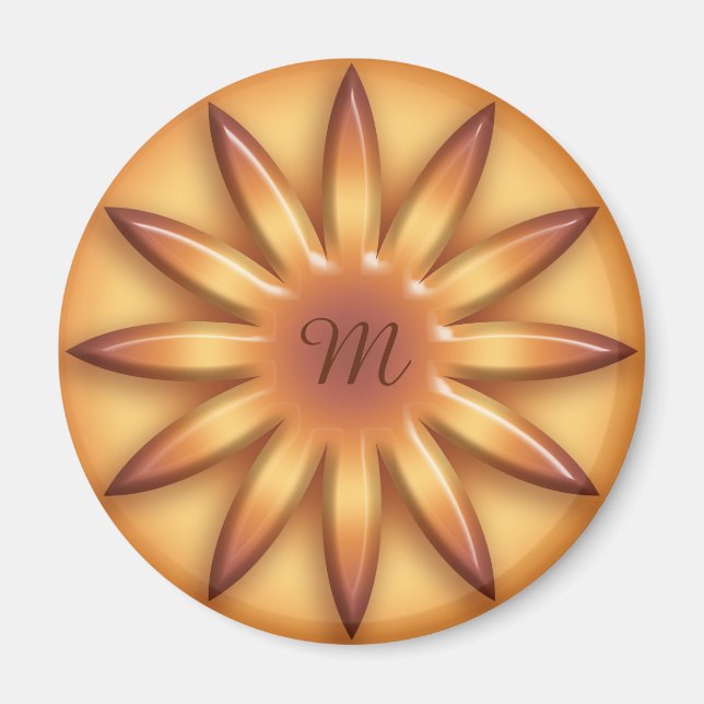 Sun. Geometrisches Gradientenelement Monogramm. Magnet (Vorne)