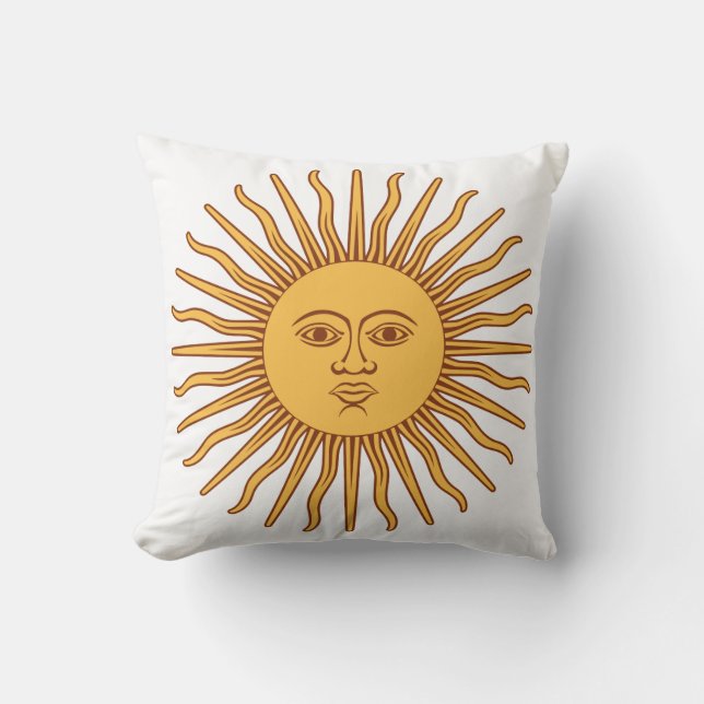 Sun-Gesicht auf dem weißamerikanischen MoJo-Kissen Kissen (Vorderseite)