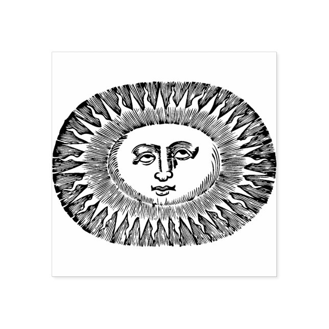 Sun-Gesicht Gummistempel (Prägung)