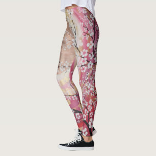 Sun-Goldrosakirschblüte-Kirschblüten-Blumen keuc Leggings