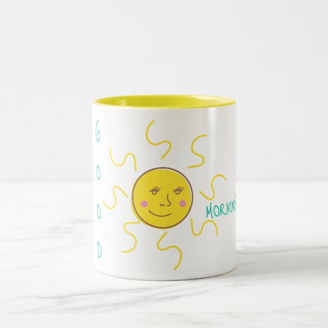 Sun Good Morning  Zweifarbige Tasse (Mittel)