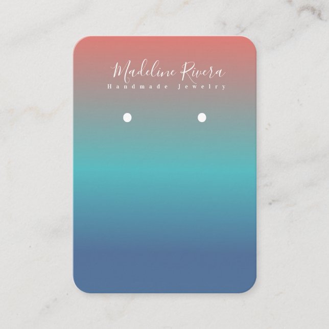 Sun Gradient Handmade Artisan Earring Display Card Telefonnummerkarte (Vorderseite)