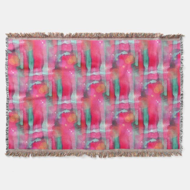 Sun-greller Glanz abstrakter gemalter Watercolor Decke (Vorderseite)
