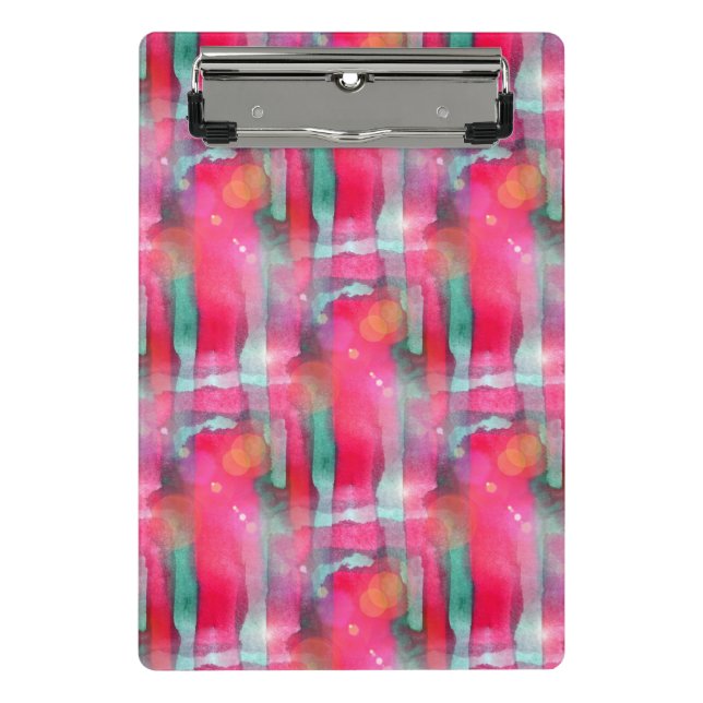 Sun-greller Glanz abstrakter gemalter Watercolor Mini Klemmbrett (Vorderseite)