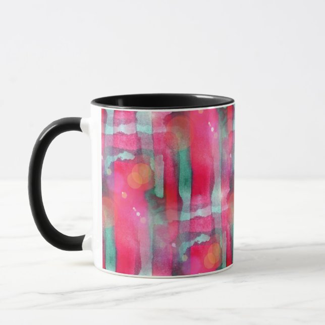 Sun-greller Glanz abstrakter gemalter Watercolor Tasse (Links)
