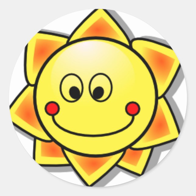 Sun Happy Sun Runder Aufkleber (Vorderseite)